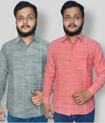 DESHBANDHU DBK - Multicolor Cotton Regular Fit Men's Formal Shirt (Pack of 2)
