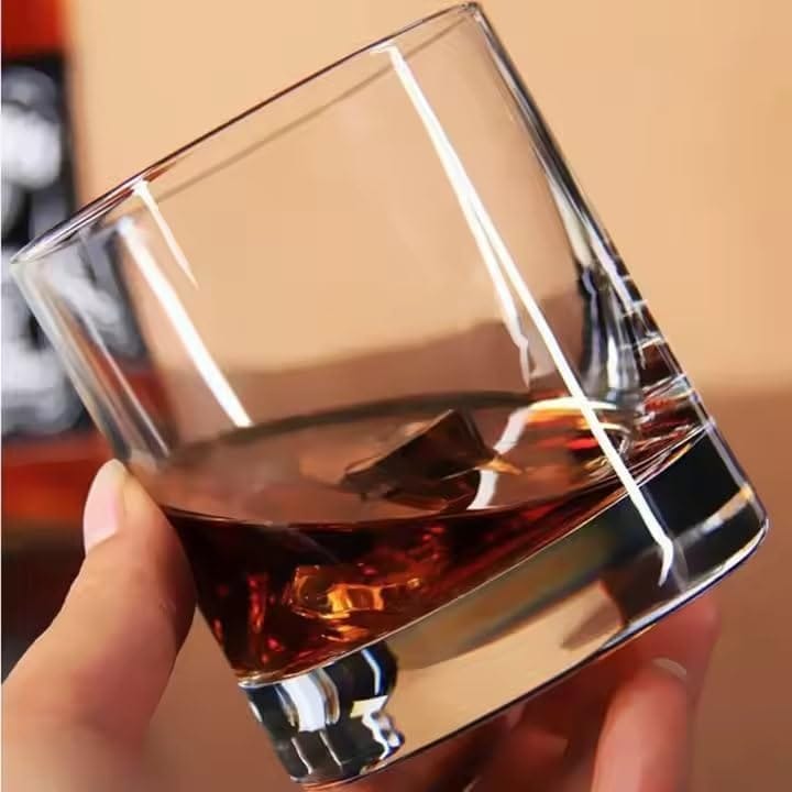 Whiskey Brandy Glasses | 290 ML | Premium Stylish Wine Glass | Old Fashion Rocks Tumblers | Cocktail Scotch and Rum |