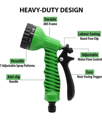 INGENS 7 Function High Pressure Car/Bike/Gardening Cleaning Water Spray Nozzle for Office & Home