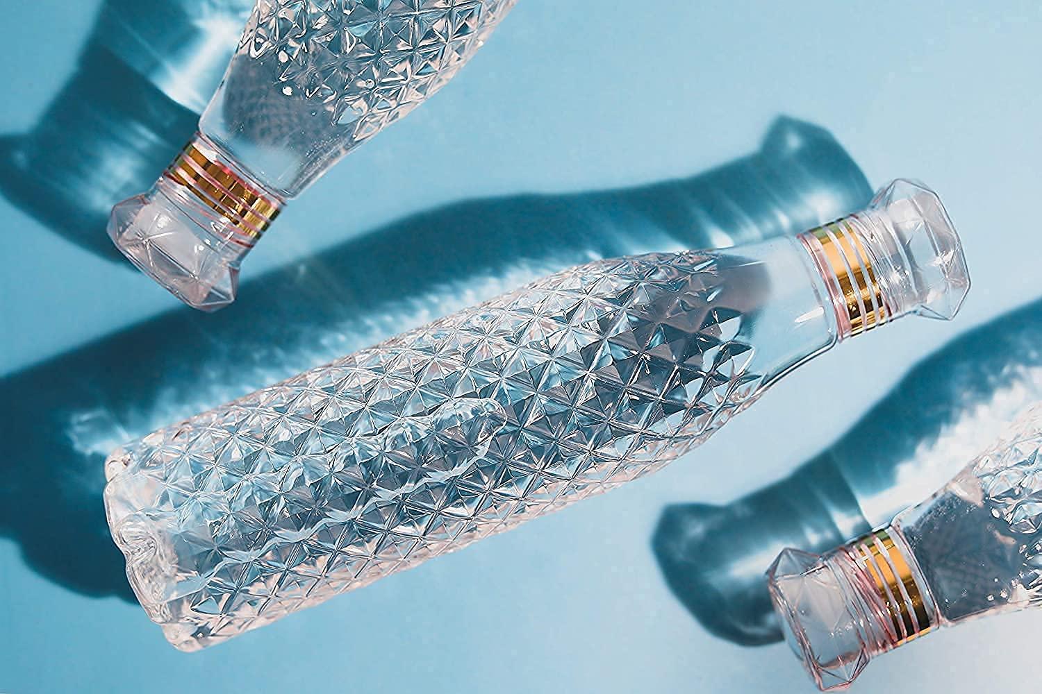 Water Bottle Crystal Design- Pack of 5 1000 ml Bottle (Pack of 5, Plastic)