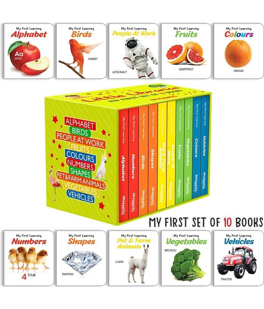 My First Library: Boxset of 10 Board Books for Kids