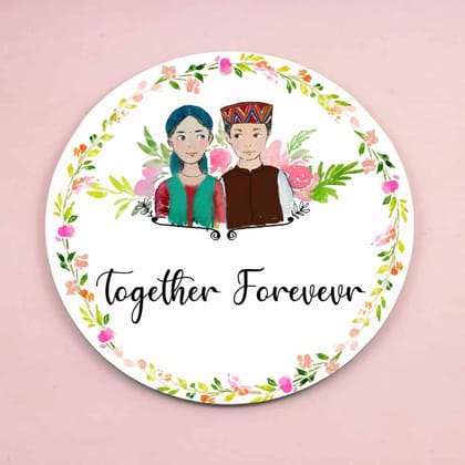 Garwali Couple  - Handpainted Personalised Name Plate