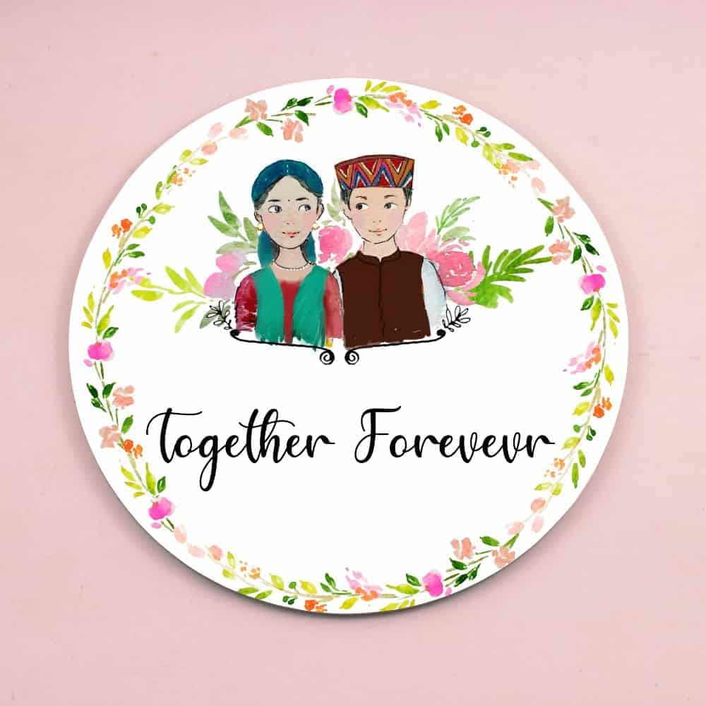 Garwali Couple  - Handpainted Personalised Name Plate