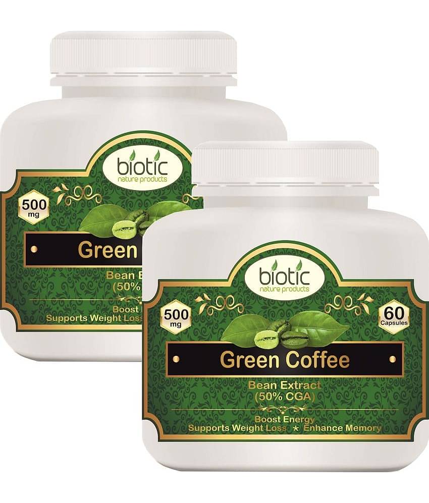 Biotic Green Coffee Bean Capsules 500mg Extract Veg Capsule 120 no.s Pack of 2