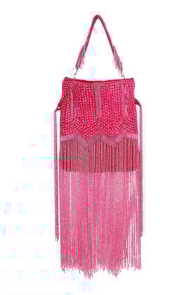 Pink Velvet Embroidered Potli Pink Velvet Embroidered Potli