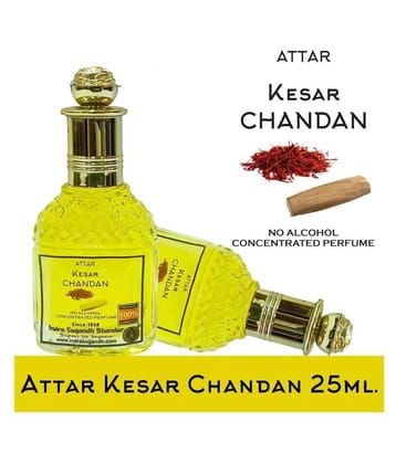 INDRA SUGANDH BHANDAR - Kesar Chandan Transparent Perfume To Relax & Refresh Your Mind Attar For Men & Women 25ml Pack Of 1