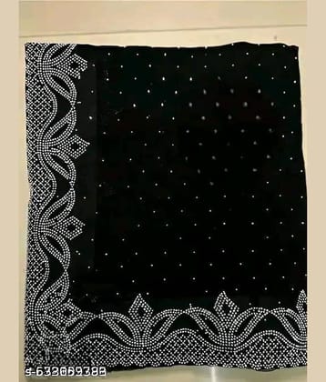 Shivadit ethnic Georgette Embellished Regular Saree With Unstitched Blouse Piece ( Black )