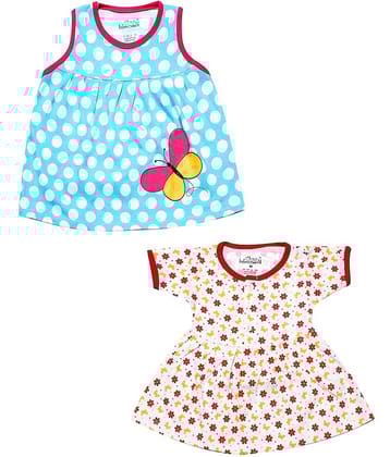 Babeezworld Baby Girls 100% Cotton Frocks ( Multi )