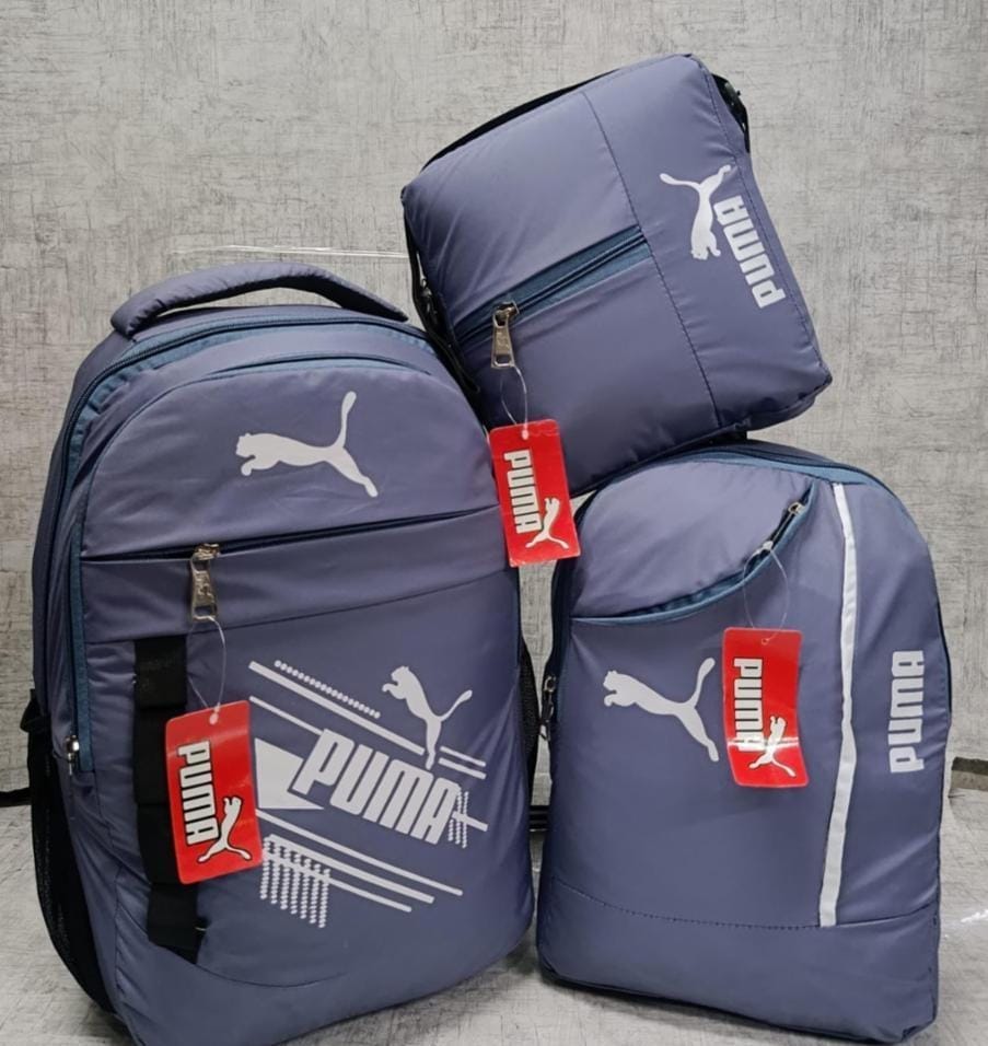PUMA Bagpack 3 Pcs Combo (Greyish Blue)