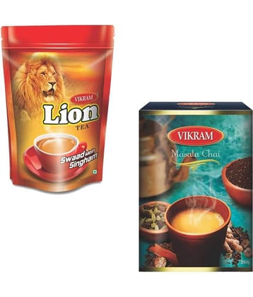 Vikram Lion CTC 1 Kg + Masala 250g Assam Tea Powder Tea 1250 gm Pack of 2