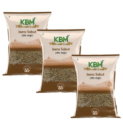 KBM Premium Spices Jeera Whole, 200 gm - Pack of 3