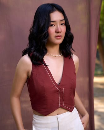 Burnt Orange Vest-XS