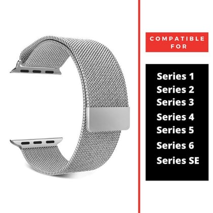 Silver Chain Strap For Apple Watch Series SE 2020 (42mm/44mm/45mm/46mm/49mm)