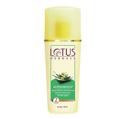 Lotus Herbals Alphamoist Alpha Hydroxy Skin Renewal Oil Free Moisturiser, 80 gm