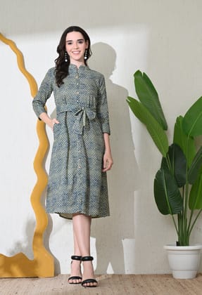 Blue Wave Dress-S / Blue