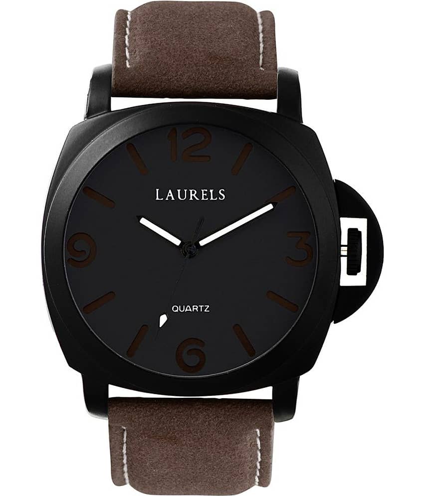 Laurels Brown Leather Analog Watch