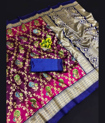 Kanooda Prints Art Silk Printed Saree With Unstitched Blouse Piece ( Yellow )