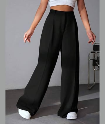 Broadstar Pack of 1 Polyester Baggy Women's Casual Pants ( Black )