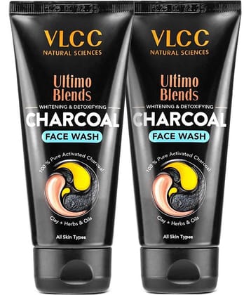 Vlcc Ultimo Blends Charcoal Face Wash For Whitening & Detoxifying , 100Ml(Pack Of 2)
