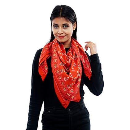 Eri Silk Printed Scarf Yellow