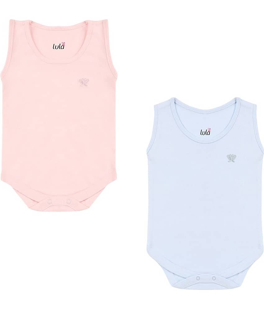 LULA Pack of 2 Unisex for Baby 100% Cotton Bodysuit ( Blue )