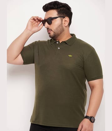 GET GOLF Pack of 1 Cotton Blend Regular Fit Solid Half Sleeves Men's Polo T Shirt ( Olive )