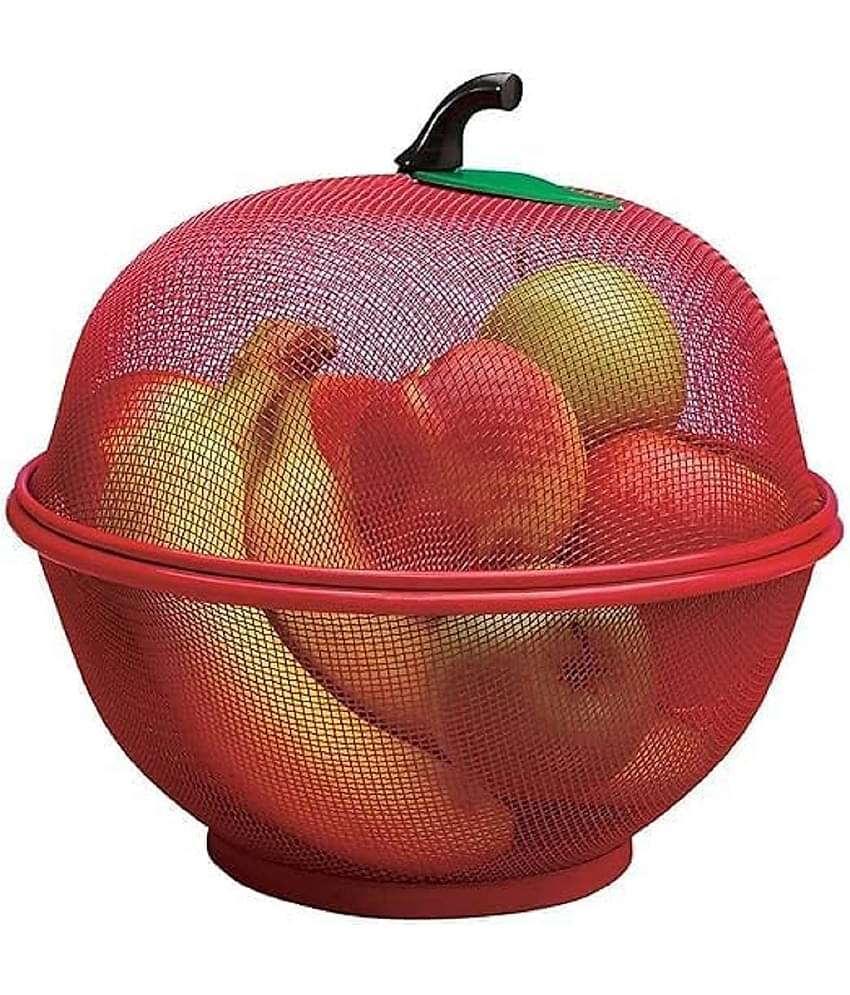 RAMDEV ENTERPRISE Apple Fruits Basket Steel Multicolor Food Container ( Set of 1 )