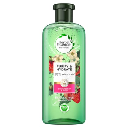 Herbal Essences bio:renew White Strawberry & Sweet Mint SHAMPOO, 400ml, No Parabens No Colourants Herbal Essences bio:renew White Strawberry & Sweet Mint SHAMPOO, 400ml, No Parabens No Colourants - Strawberry / 400 ml (Pack of 1)