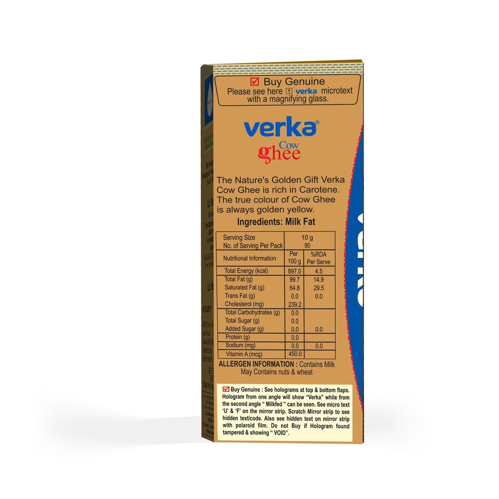 VERKA COW GHEE MONO CARTON 1 LITRE