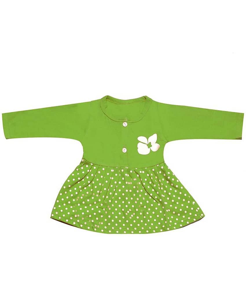 Babeezworld Baby Girls 100% Cotton Frocks ( Green )