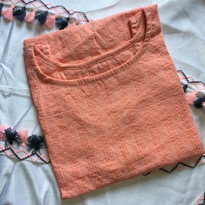 Baby Pink Katha - Pure Cotton Sleeveless Casual Tops - size 36 only-36 - S