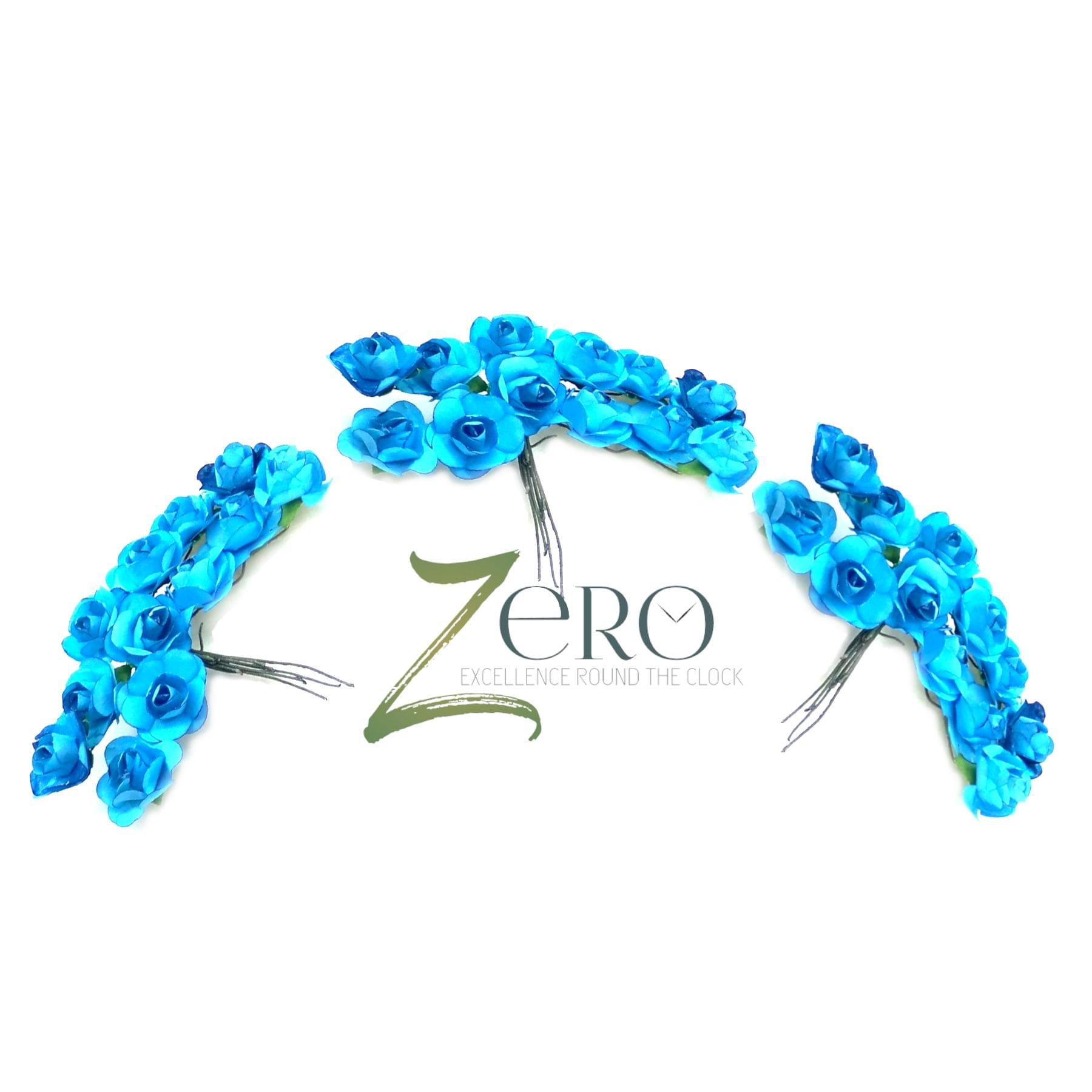 Bunch of 36 Pcs Hand Made Paper Flower - Blue Color