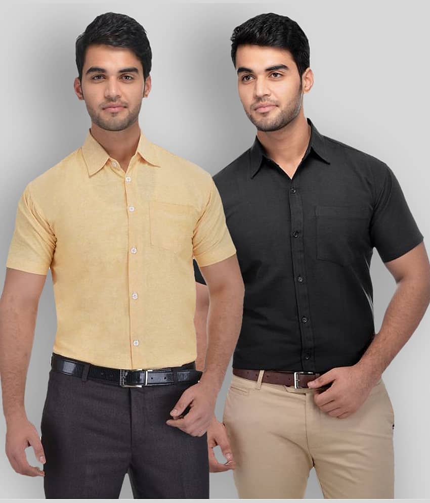 DESHBANDHU DBK - Multicolor Cotton Regular Fit Men's Formal Shirt (Pack of 2)