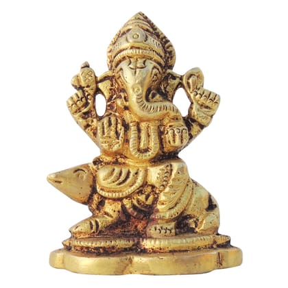 Brass Showpiece Ganesh Ji God Idol Statue (BSMAS1614 G)