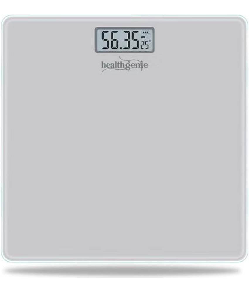 Healthgenie Electronic Digital Weighing Machine Bathroom Personal Weighing Scale-Weight-180Kg Silver