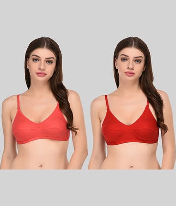 Elina Pack of 2 Cotton Non Padded Women's Everyday Bra ( Multicolor )