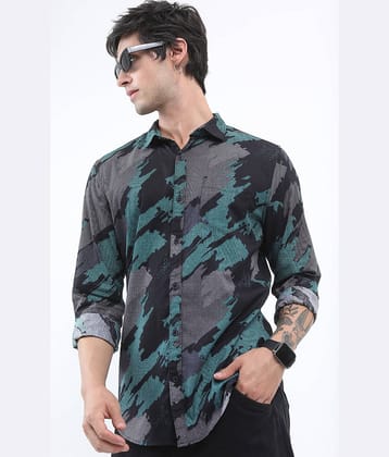 Ketch 100% Cotton Regular Fit Printed Full Sleeves Men's Casual Shirt - Teal ( Pack of 1 )