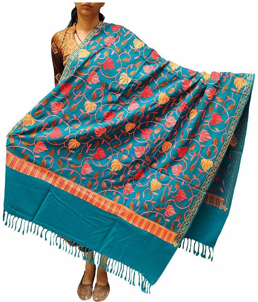 Varun Cloth House Blue Ari Embroidery Shawl