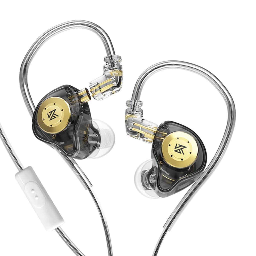 Concept Kart KZ EDX Pro IEM Earphone, Dual Magnetic Dynamic Driver, Ergonomic Fit, Balanced Sound with Punchy Bass, 5N OFC 2Pin Detachable Cable, 3.5mm Compatible (Black, with Mic) Concept Kart KZ EDX Pro IEM Earphone, Dual Magnetic Dynamic Driver, Ergon