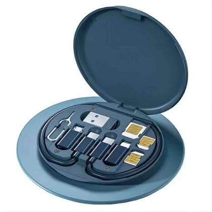 Data Cable Set 60W Multifunction Fast Charging Multiple Connectors with Retrieve Card Pin