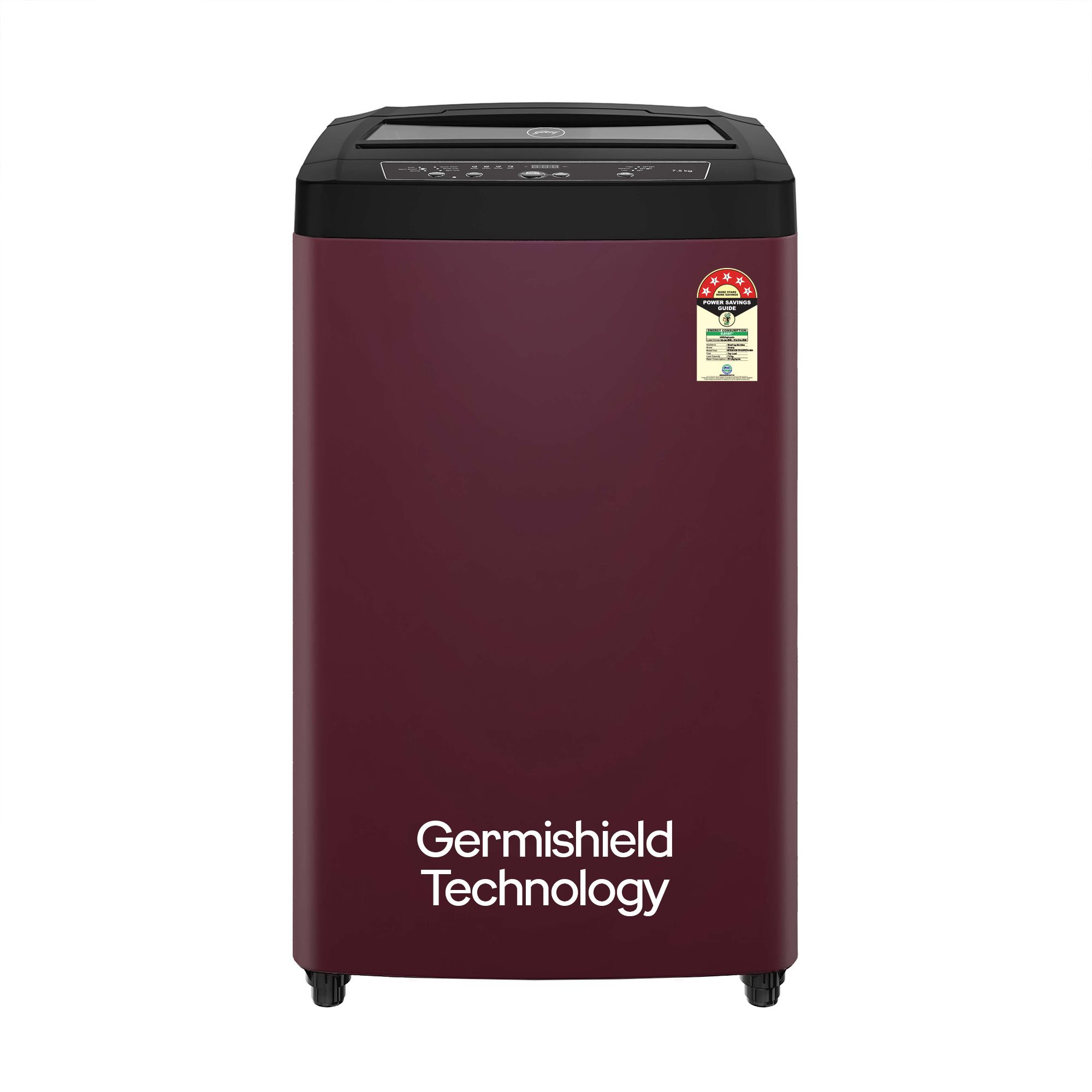 Godrej 7.5 Kg 5 Star Germshield Technology, Steel Drum Fully-Automatic Top Load Washing Machine Appliance In Built Heater (WTEON ADR 75 5.0 PFDTG AURD, Autumn Red)