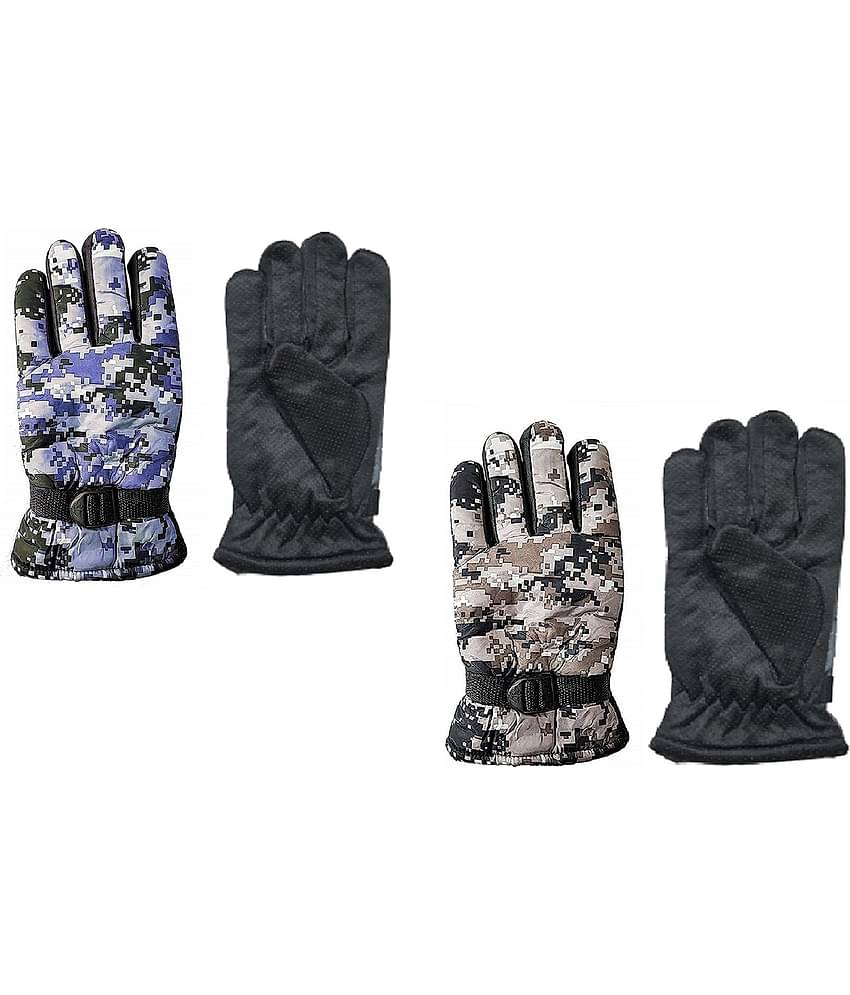 PENYAN Winter Bike Gloves Army Print For Men Bike Riding Hand Gloves, Pack of 2 Pair