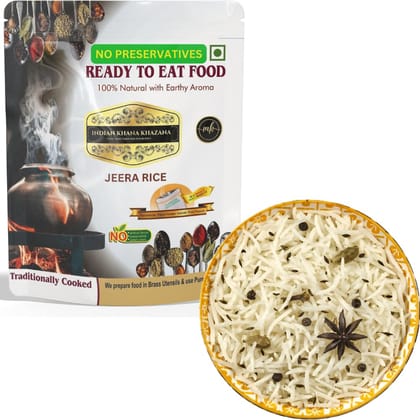 INDIAN KHANA KHAZANA Ready to eat Jeera Rice 202gm| Indian Tasty Flavour Ready to Eat Food Jeera Rice | No Added Preservative and Colours (Rice)