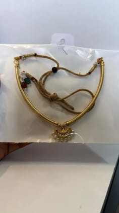 Micro gold sari necklace
