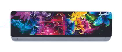 DreamKraft Decorative Beautiful Flowers Leaves AC Sticker (Multicolor PVC Vinyl, 30cm X 91cm)