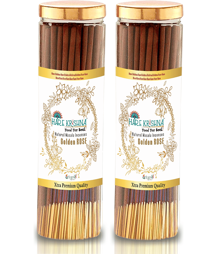 Hare Krishna Incense Stick Rose 200 gm ( Pack of 2 )