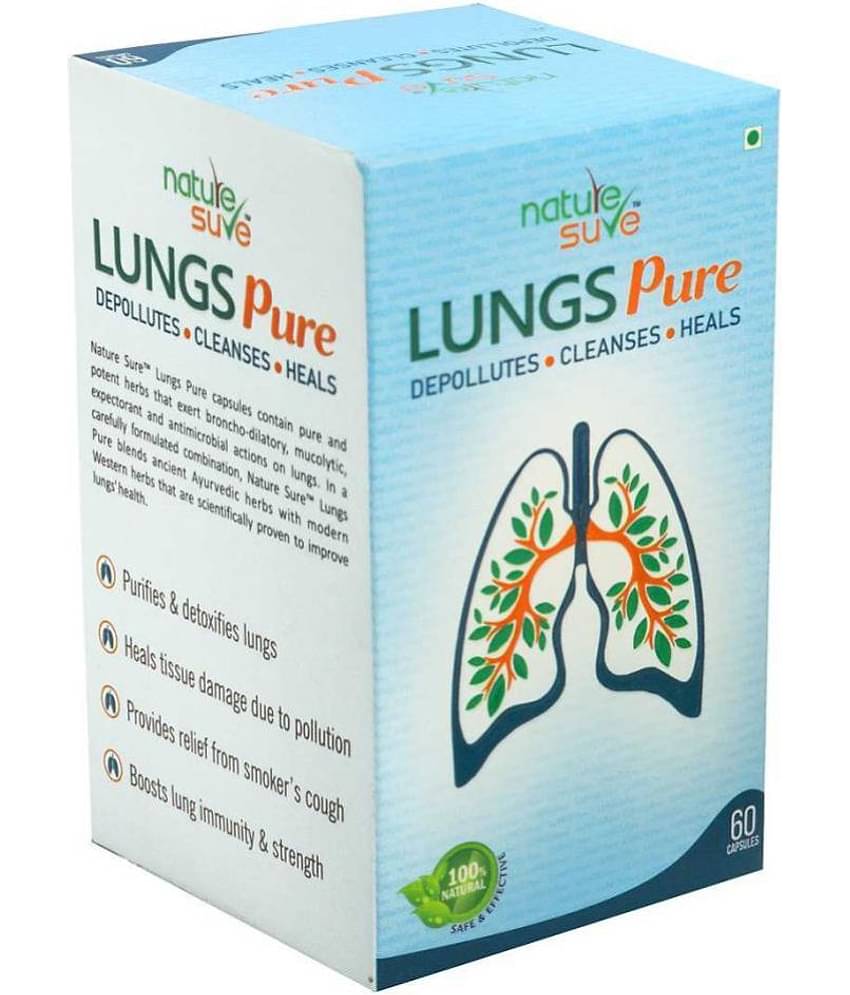 Nature Sure Lungs Pure Capsules for Respiratory Health in Men & Women - 1 Pack (60 Capsules)