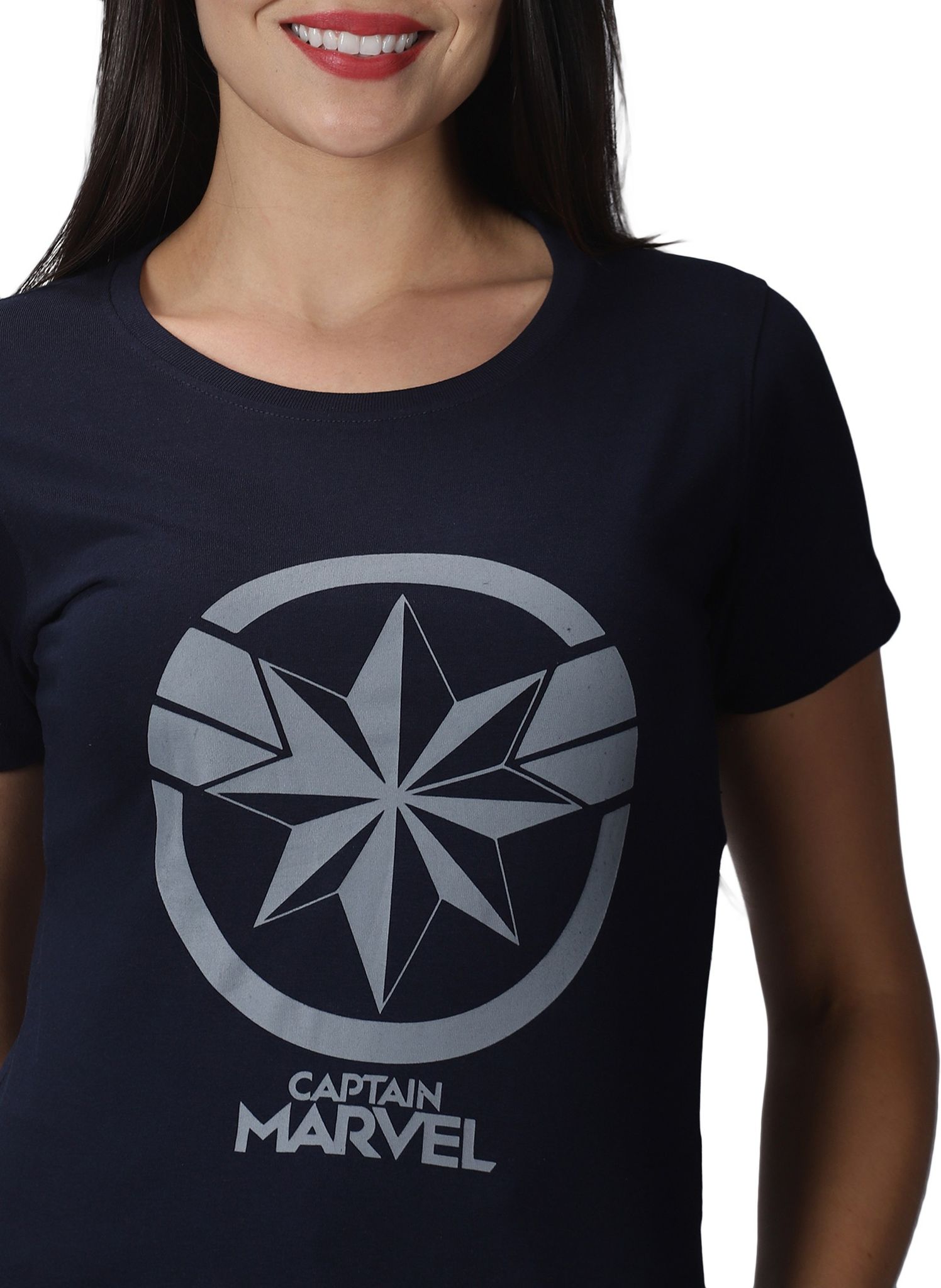 Cotton Navy Captain Marvel T-Shirt