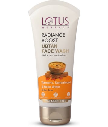 Lotus Herbals Radiance Boost Ubtan Face Wash , Turmeric, Sandalwood & Rose Water , 100G