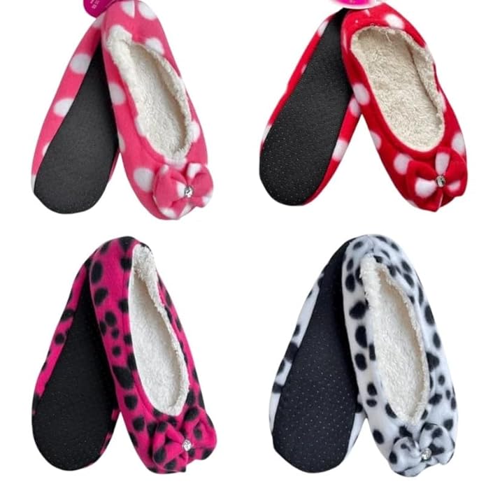 Breepree Winter Faux Fur Slippers Belly Socks for Women and Girls – Warm and Cozy Non-Slip Indoor Socks, 2 Pair